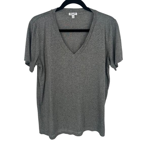 Splendid Gray Short Sleeve Tee V-Neck Metallic Lightweight Comfort Casual S - Picture 1 of 7